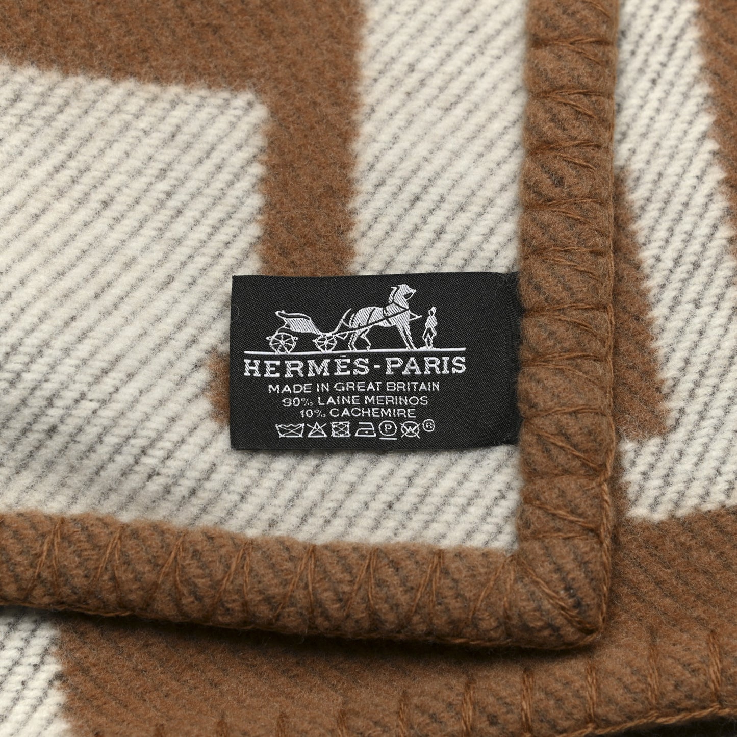 Wool Cashmere Avalon Blanket Ecru Camel
