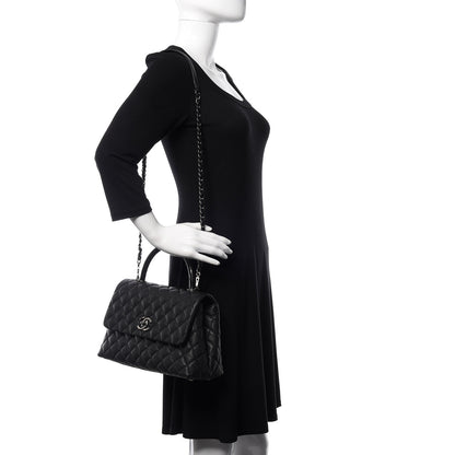 Chanel Caviar Lizard Quilted Small Coco Handle Flap Black 2 of 10