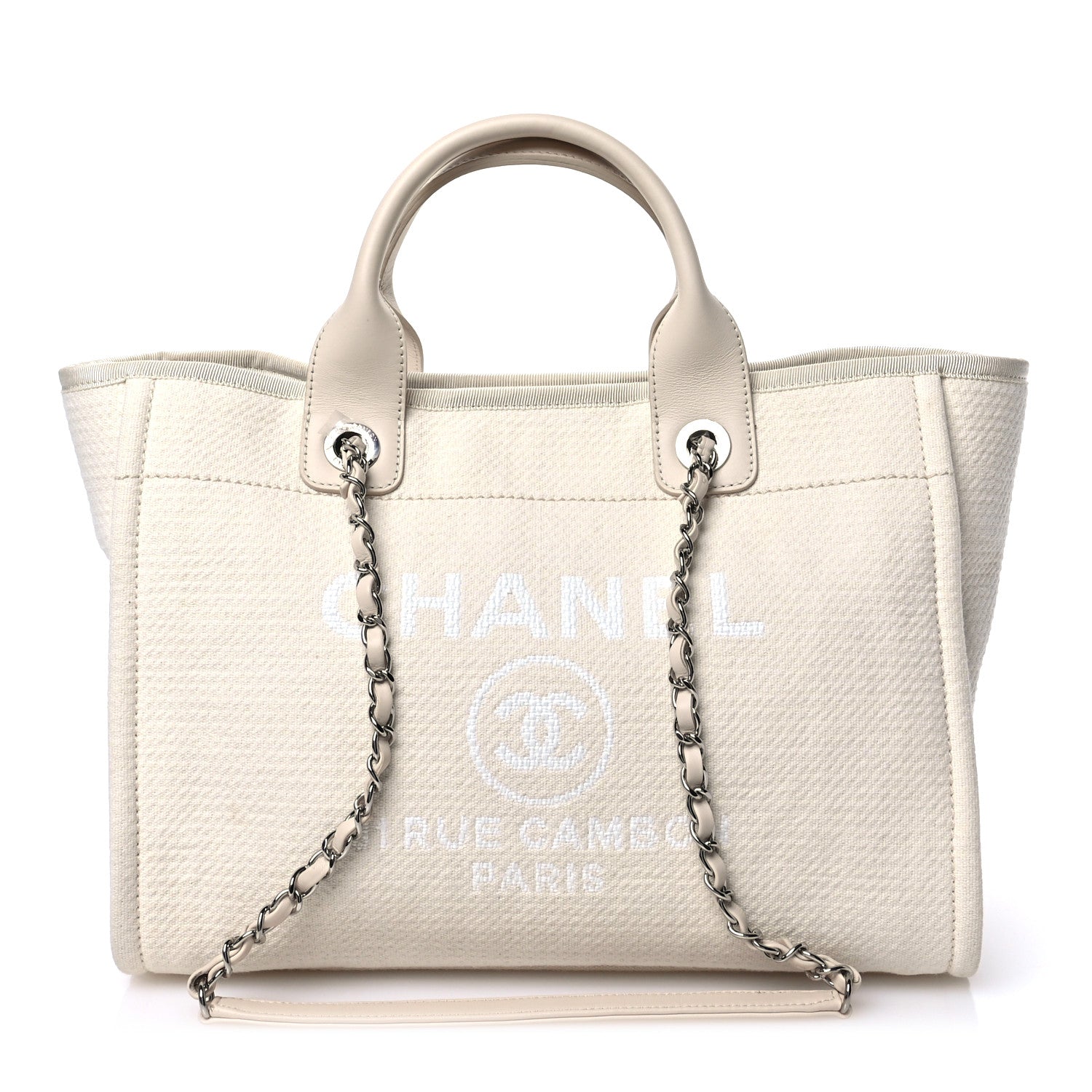 Chanel Mixed Fibers Small Deauville Tote White 1 of 12