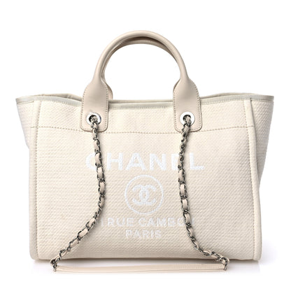 Chanel Mixed Fibers Small Deauville Tote White 1 of 12