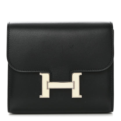 Hermes Allegro Constance Compact Passant Glow Wallet Black 1 of 10