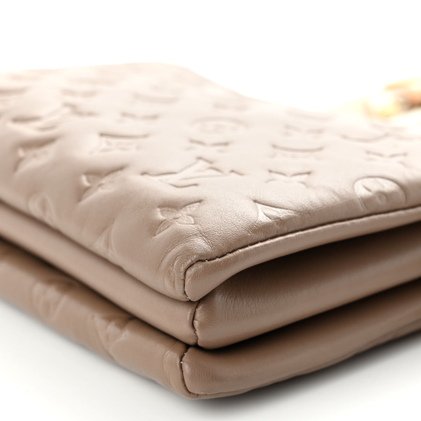 Lambskin Embossed Monogram Coussin PM Taupe