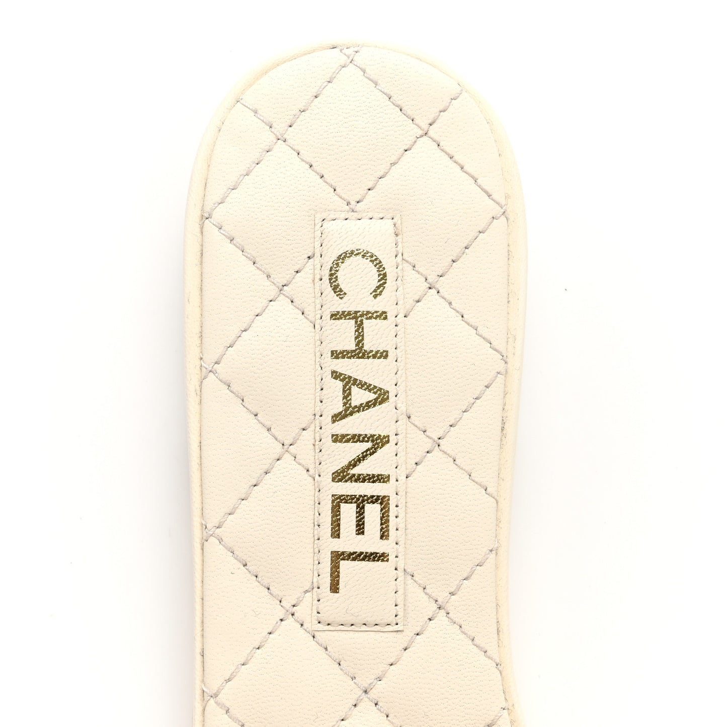 Lambskin Quilted CC Turnlock Sandals 38.5 Ivory