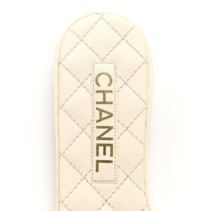 Chanel Lambskin Quilted CC Turnlock Sandals 38.5 Ivory 7 of 10