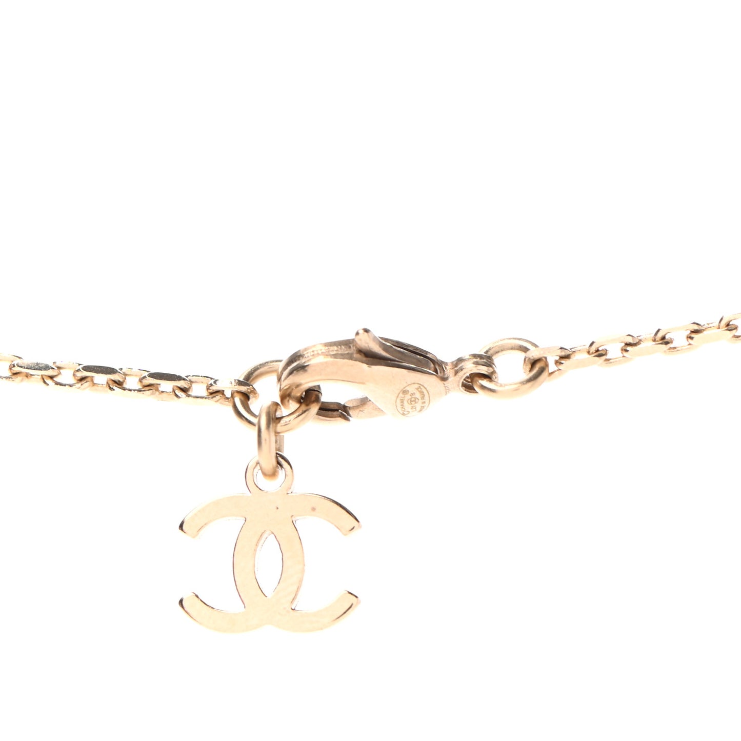 Crystal CC Drop Pendant Necklace Gold