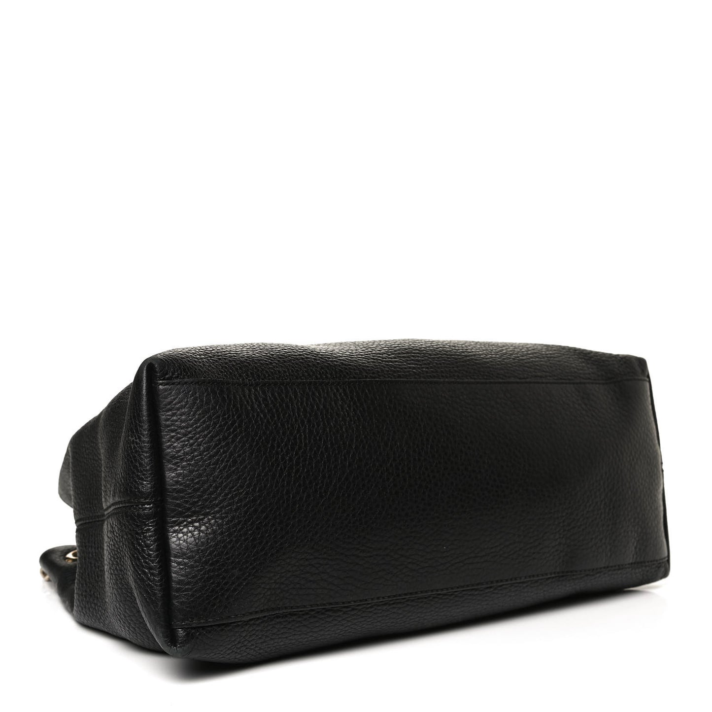 Pebbled Calfskin Medium Soho Chain Shoulder Bag Black