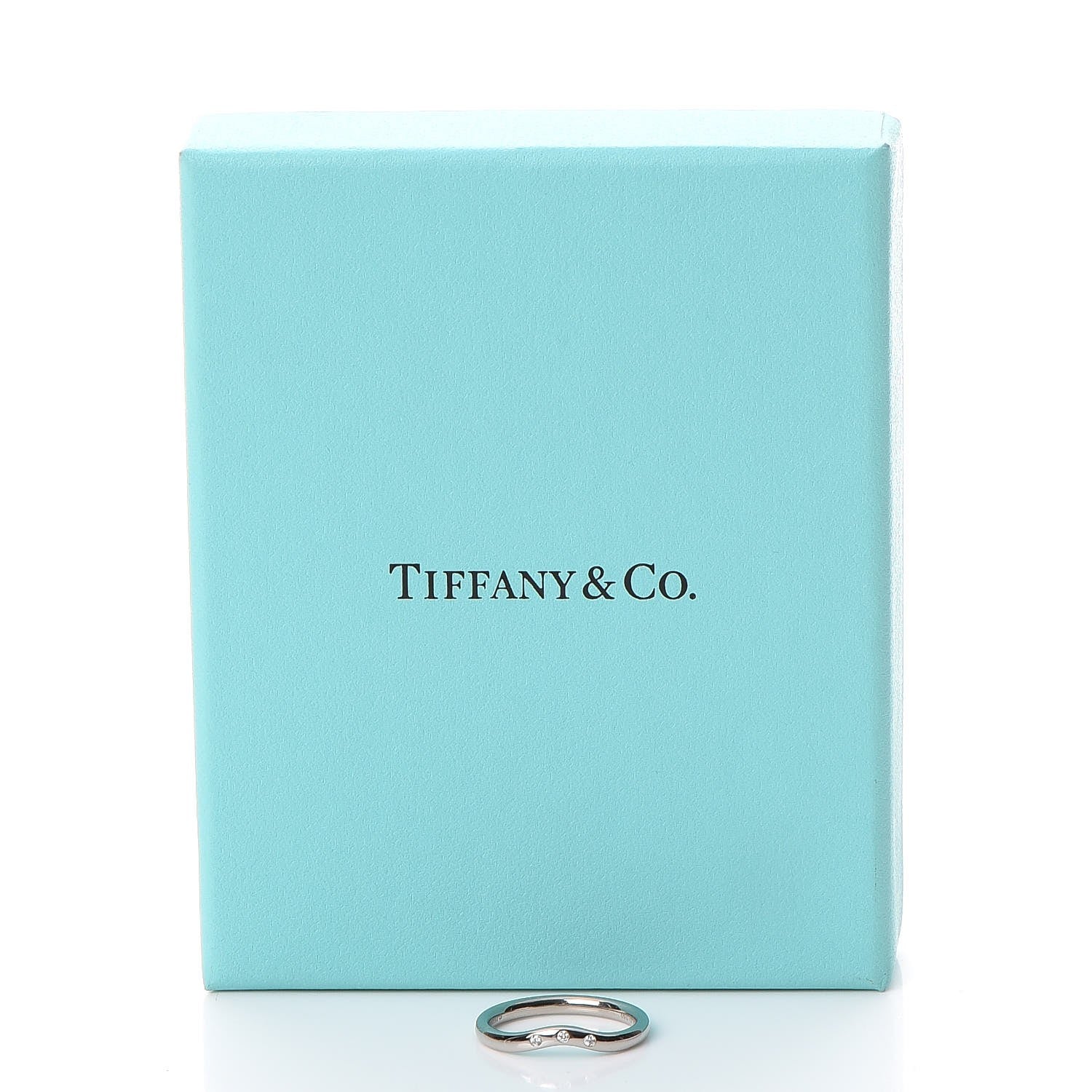 Tiffany 18K White Gold Diamond Elsa Peretti Wedding Band Ring 49 5 7 of 7