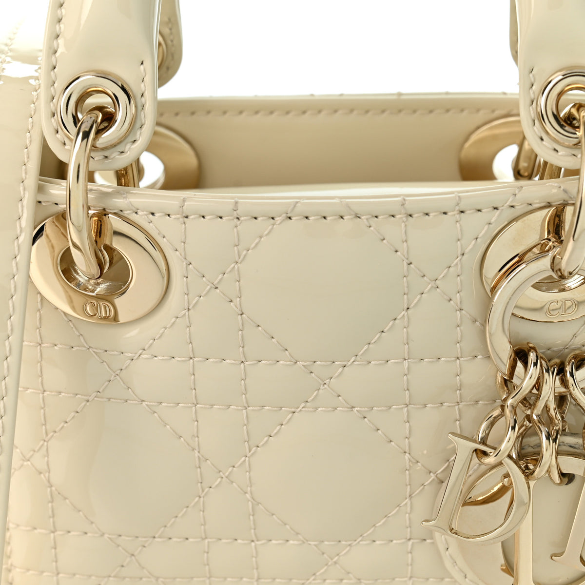 Patent Cannage Micro Lady Dior White