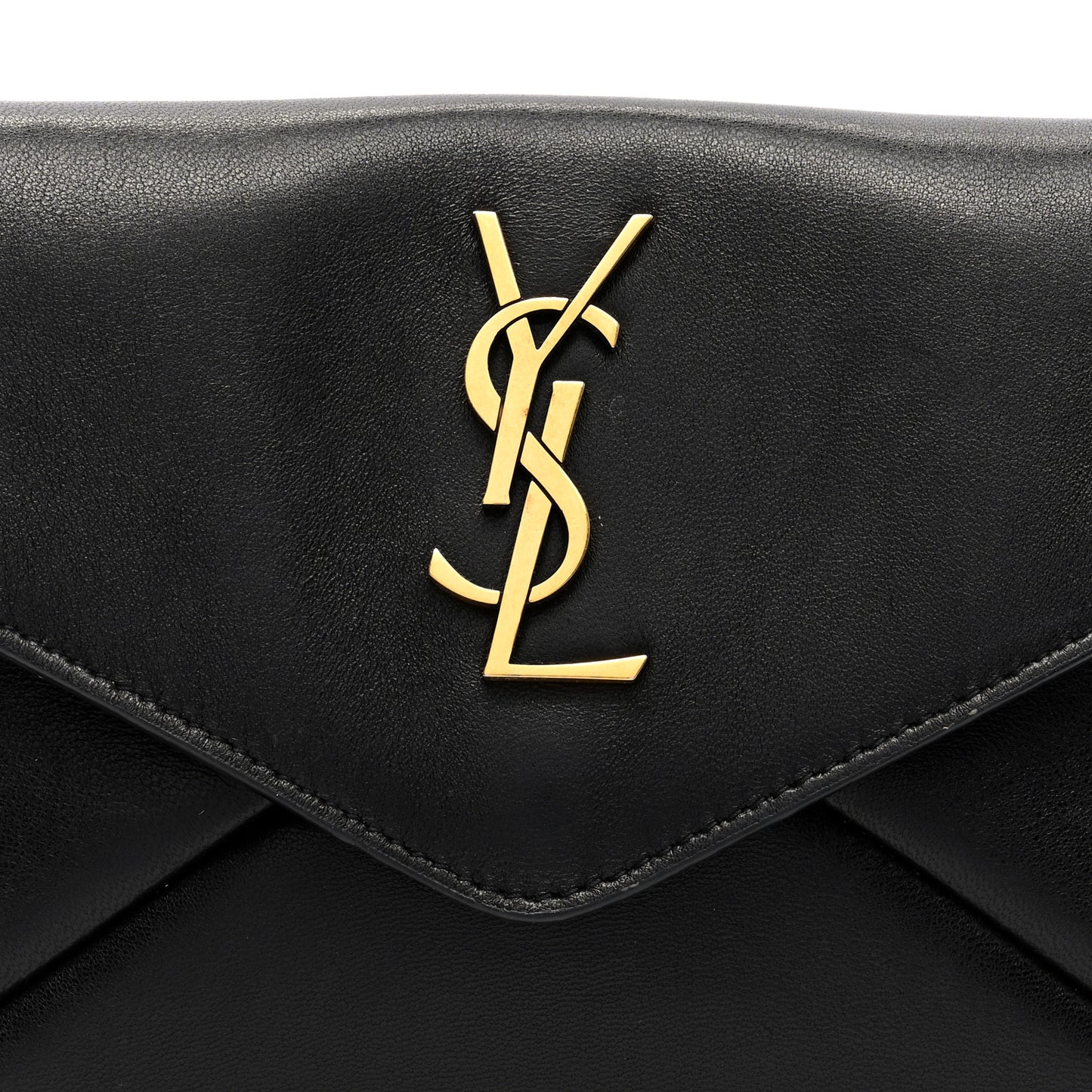 Lambskin Small Cassandre Envelope Pouch Black