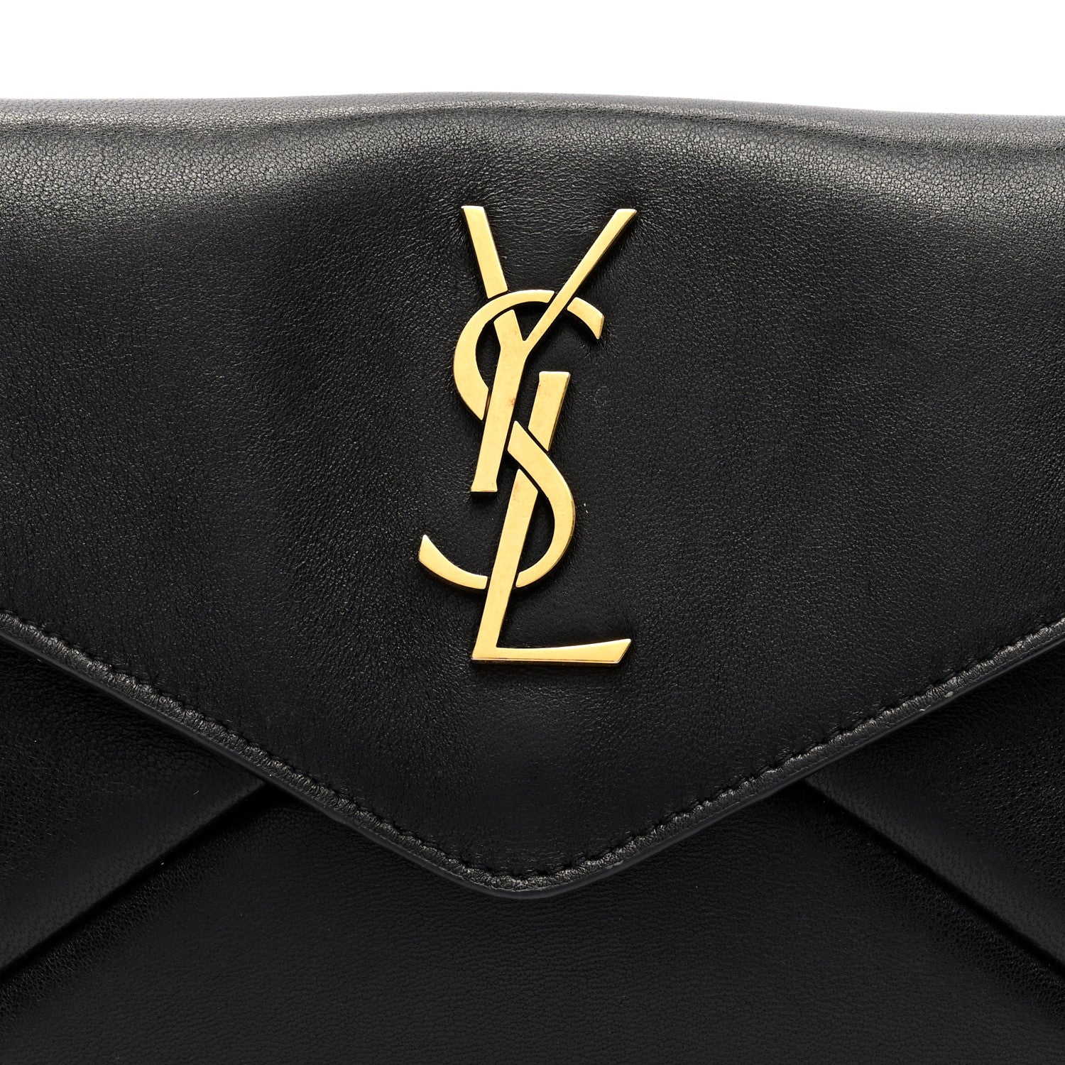 Saint Laurent Lambskin Small Cassandre Envelope Pouch Black 7 of 7