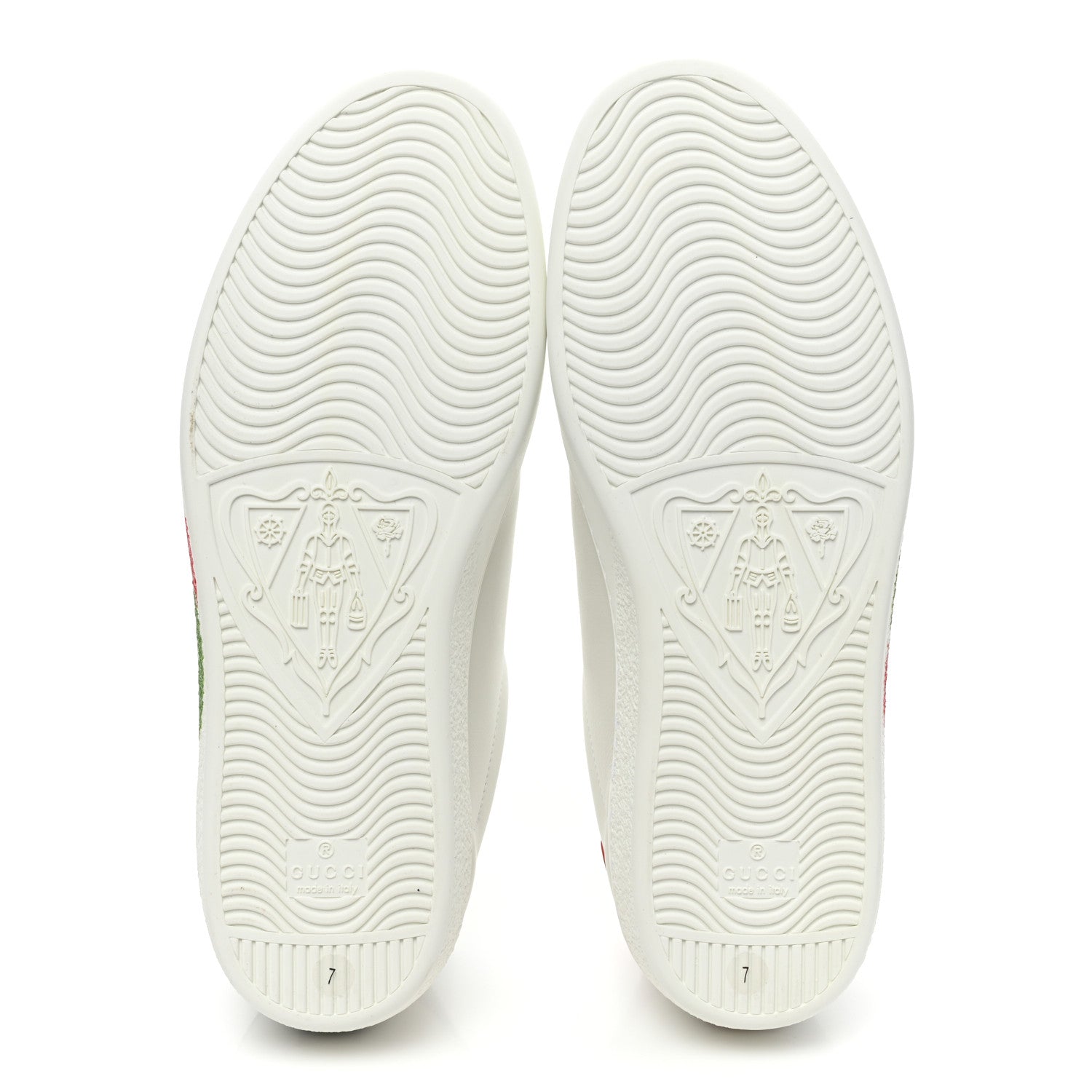 Gucci Calfskin Interlocking G Mens New Ace Sneakers 7 White Red Flame Green 6 of 10