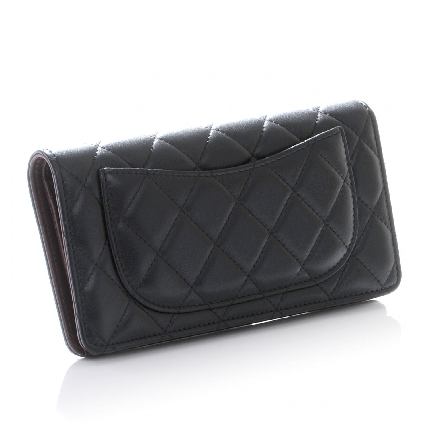 Chanel Lambskin Quilted Yen Wallet Black 3 of 8
