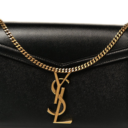 Saint Laurent Grain De Poudre Monogram Cassandra Chain Wallet Black 8 of 11