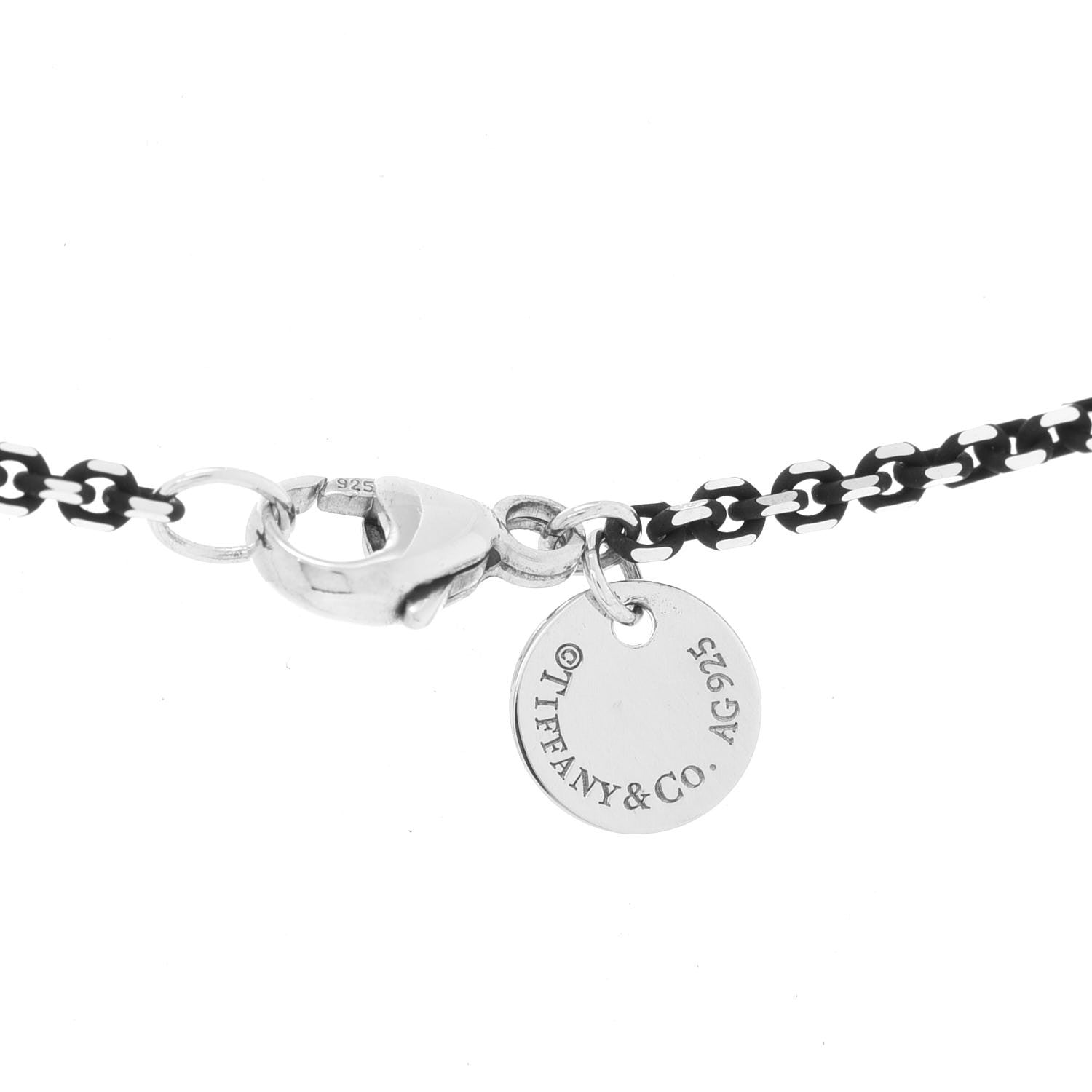 Tiffany Sterling Silver Enamel 1.75mm Chain Necklace Black 18" 5 of 6