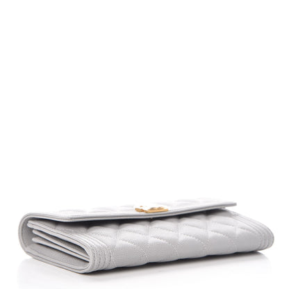 Chanel Caviar Quilted Boy Flap Wallet Grey 4 of 10