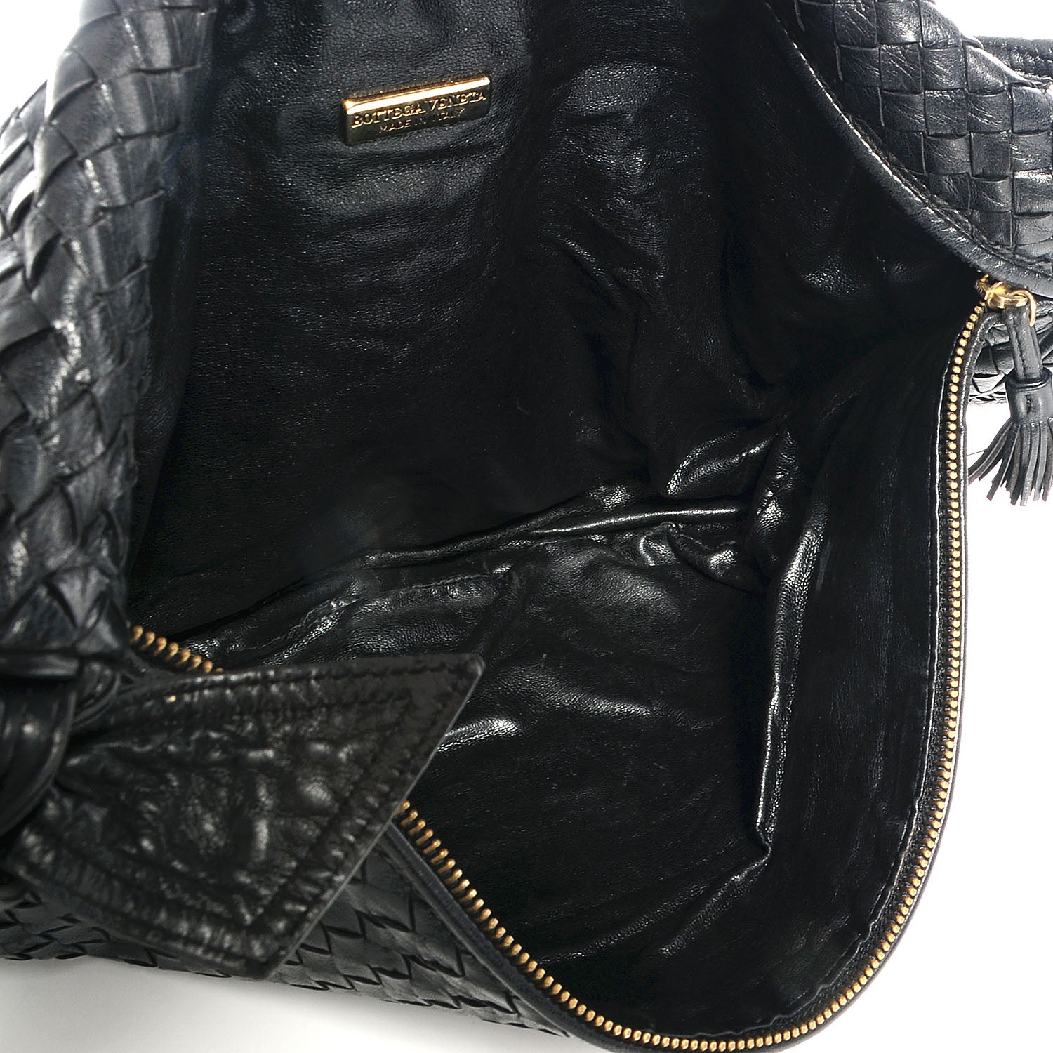 Bottega Veneta Vintage Nappa Intrecciato Shoulder Bag Nero Black 5 of 6