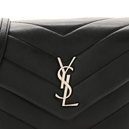 Saint Laurent Calfskin Y Quilted Monogram Toy Loulou Crossbody Bag Black 9 of 13