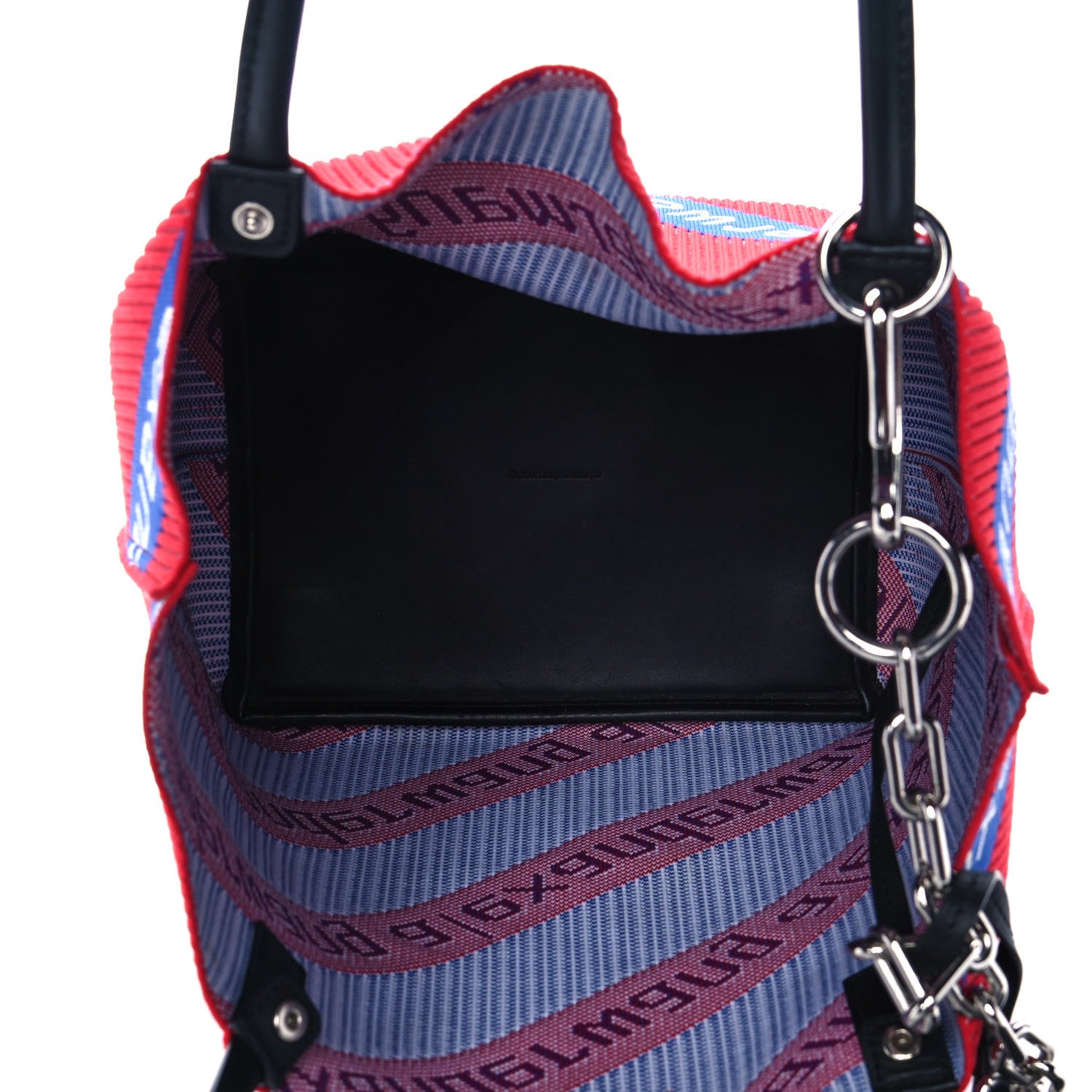 Alexander Wang Knit Jacquard Diagonal Logo Roxy Tote Red Blue 4 of 10