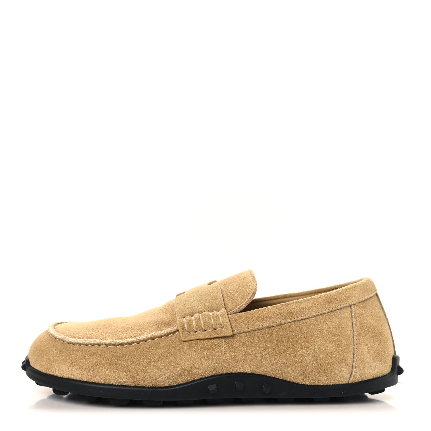 Hermes Suede Calfskin Womens Lazy Loafers 37 Beige Sable 1 of 9