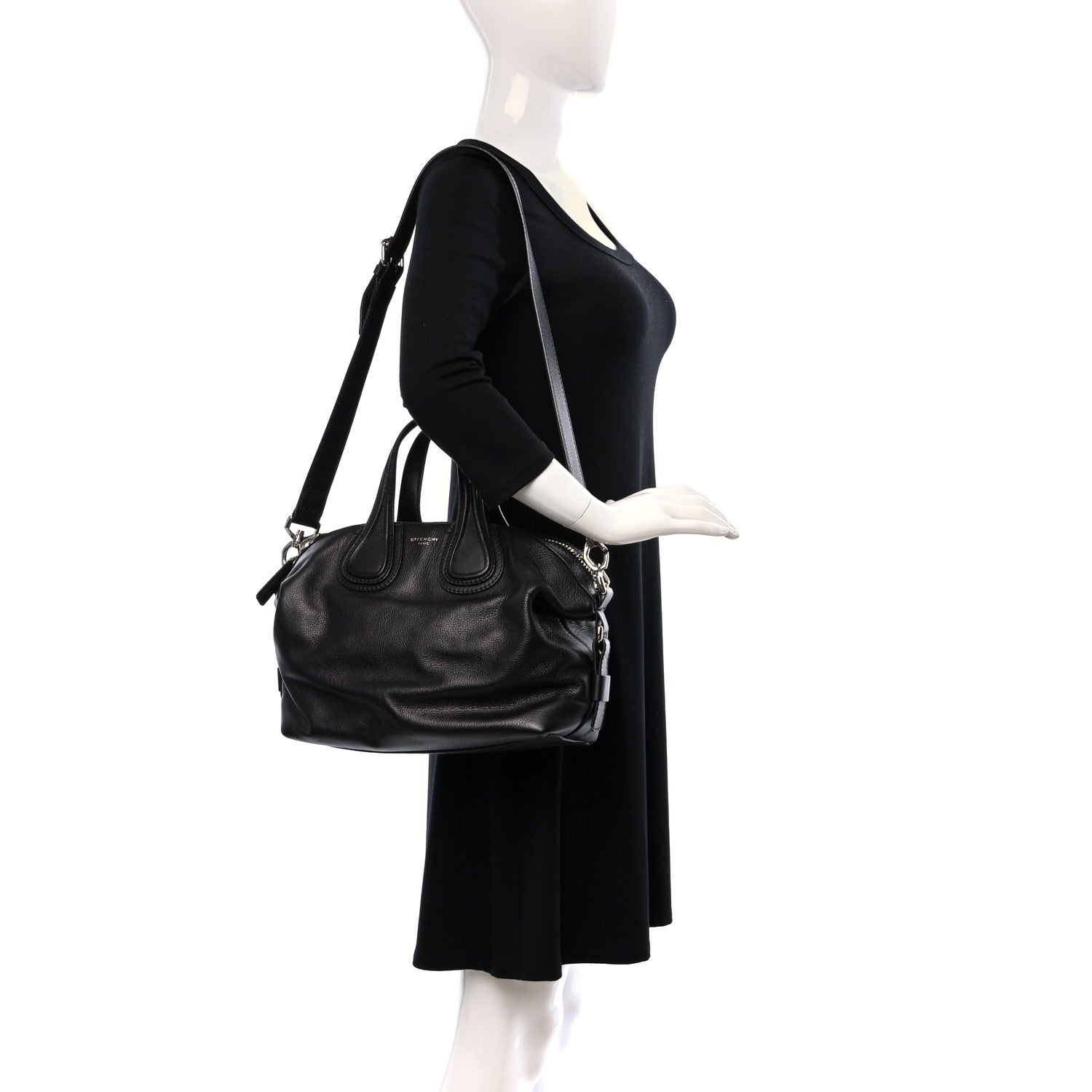 Givenchy Waxy Grained Calfskin Small Nightingale Black 2 of 8