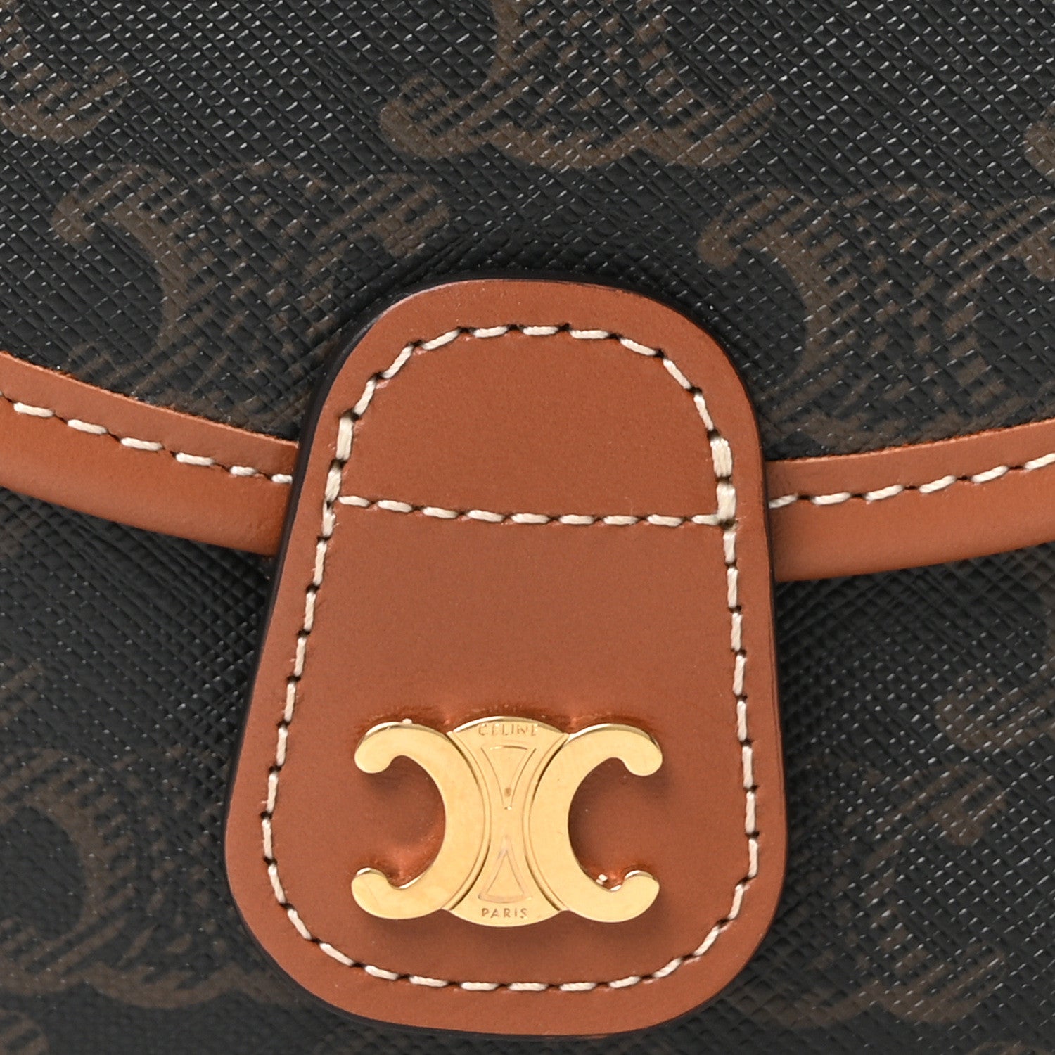 Celine Canvas Calfskin Triomphe Mini Besace Tan 7 of 9
