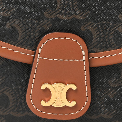 Celine Canvas Calfskin Triomphe Mini Besace Tan 7 of 9