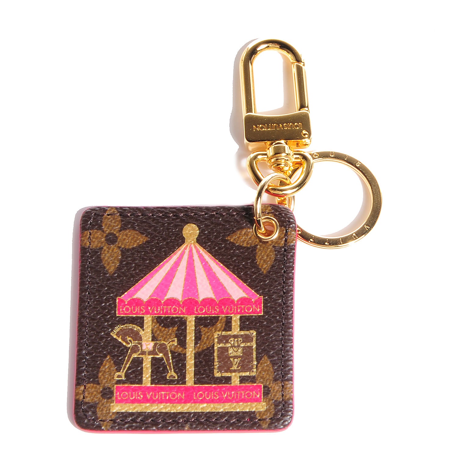 Louis Vuitton Monogram Illustre Carousel Bag Charm Key Ring Pink 1 of 6