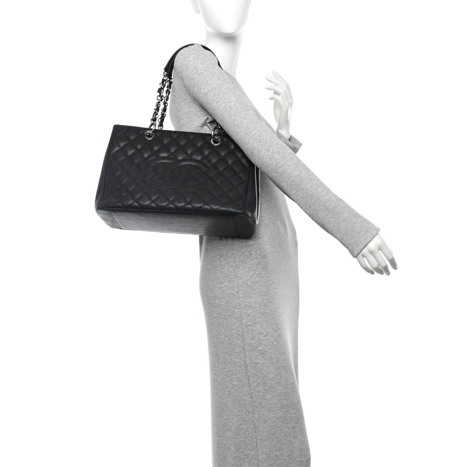 Chanel Caviar Quilted Grand Shopping Tote GST Black 2 of 14