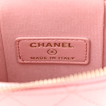 Chanel Caviar Quilted Phone Holder With Chain Pink 6 of 13