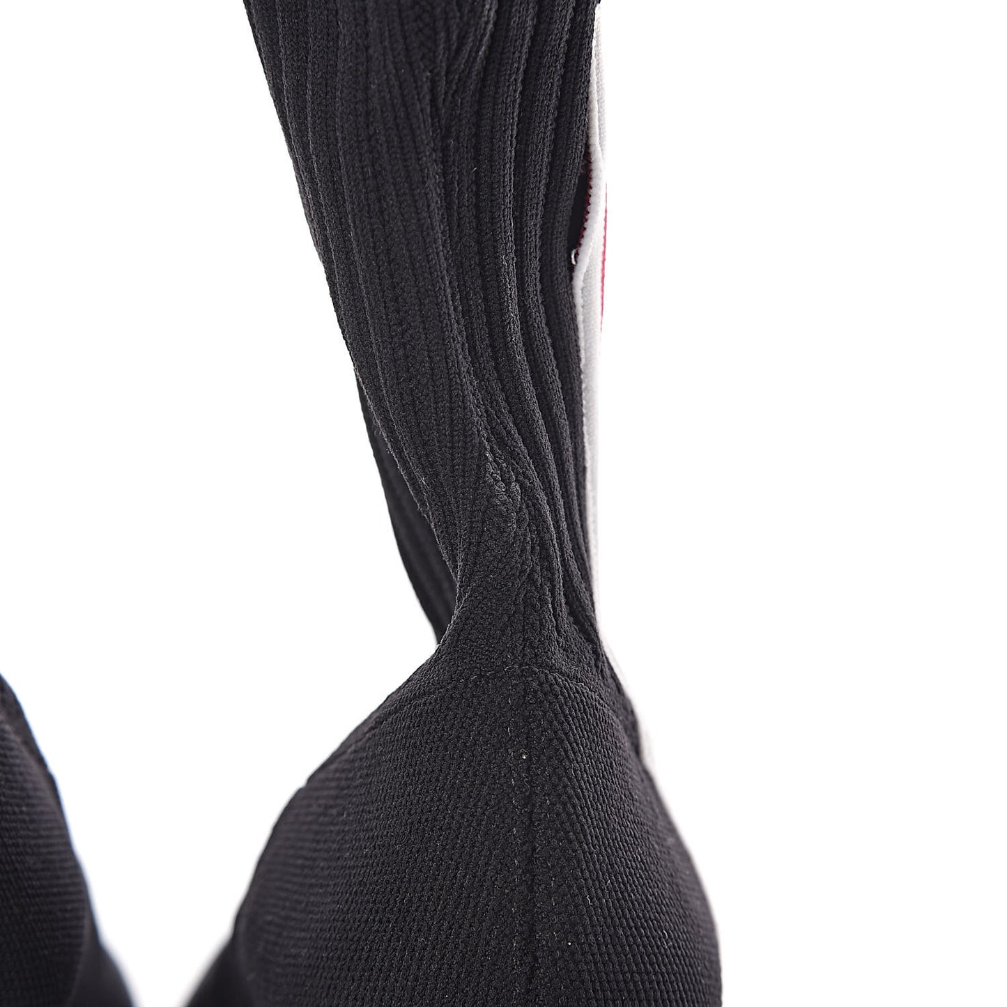Stretch Fabric Heart Sock Ankle Boots 38 Black