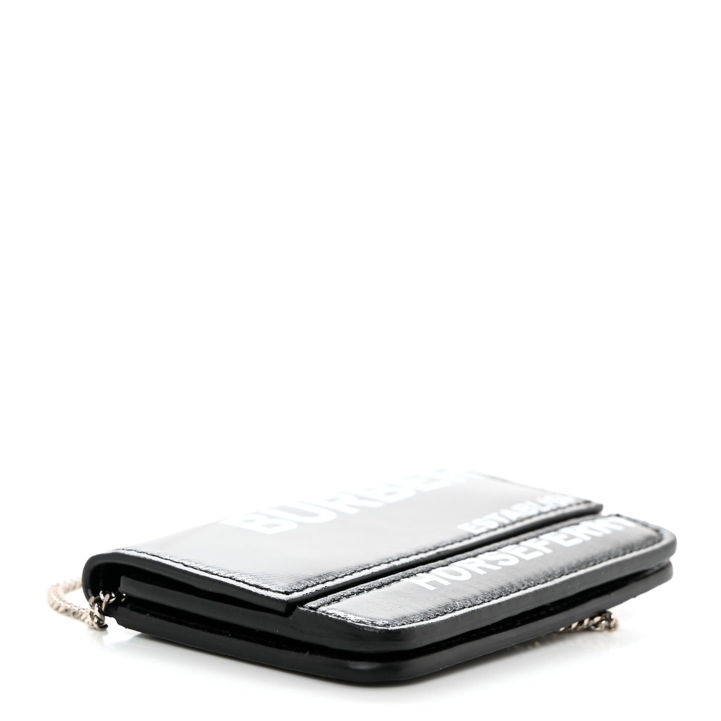 Coated Canvas Horseferry Print Mini Jody Chain Card Case Black