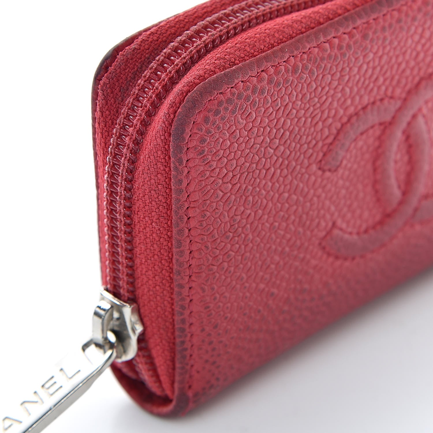 Chanel Iridescent Caviar Timeless CC Zip Around Coin Purse Red 12 of 14