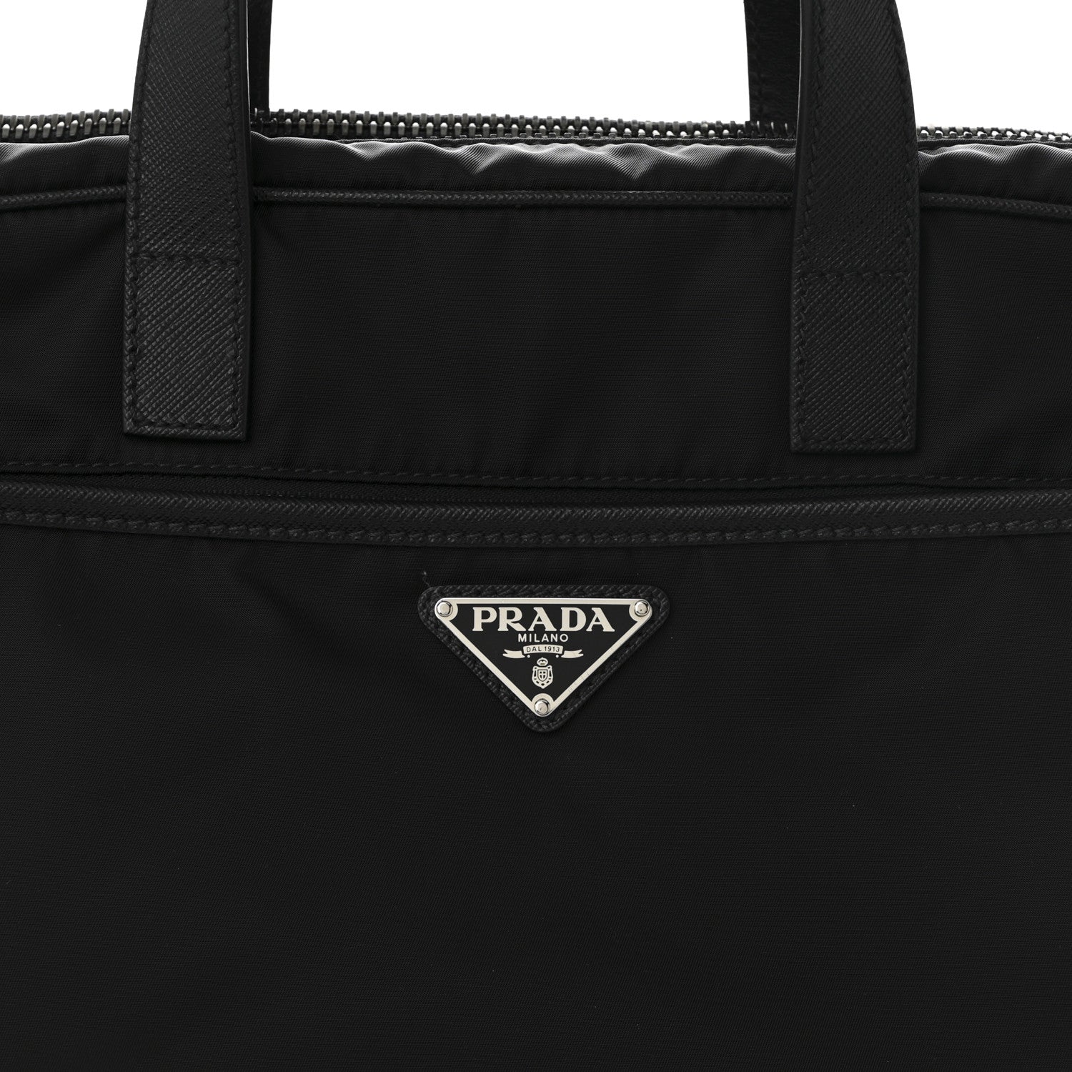 Prada Tessuto Nylon Saffiano Briefcase Black 10 of 12