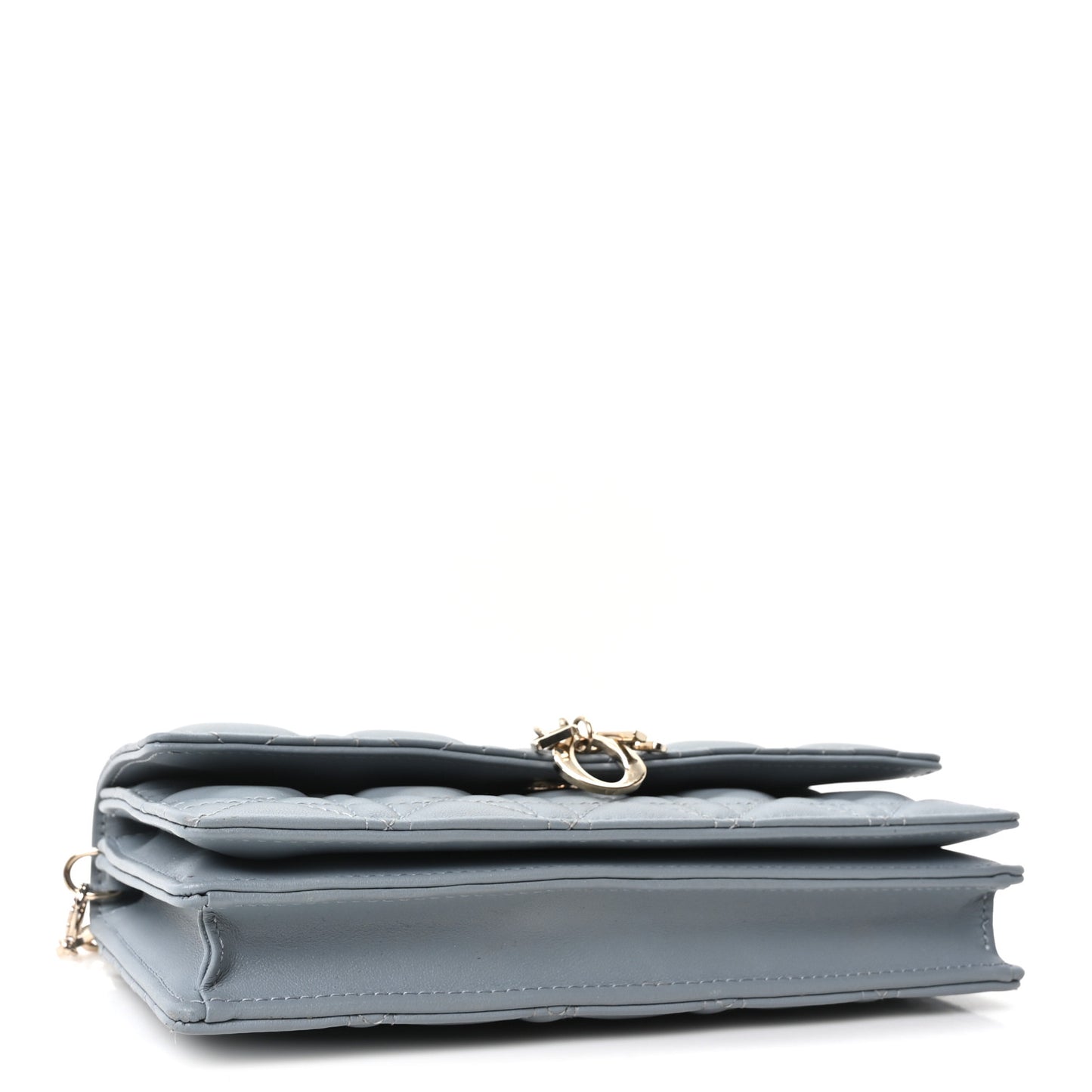Lambskin Cannage Mini My Dior Top Handle Clutch Cloud Blue