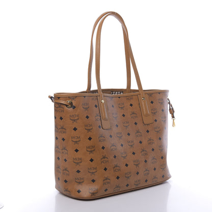 MCM Visetos Medium Liz Reversible Shopper Tote Cognac 5 of 16
