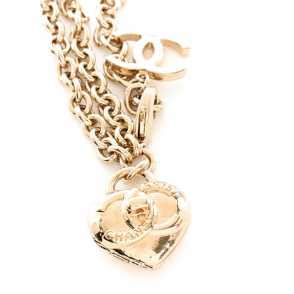 Chanel Metal Chain CC Heart Turnlock Belt Gold 3 of 4