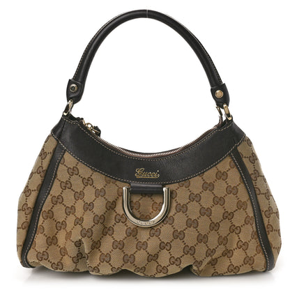 Gucci Monogram Medium D Gold Ring Hobo Dark Brown 1 of 10