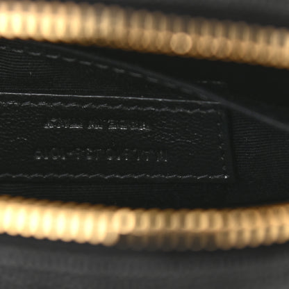 Saint Laurent Grain De Poudre Matelasse Chevron Quilted Round Vinyle Camera Bag Black 7 of 10