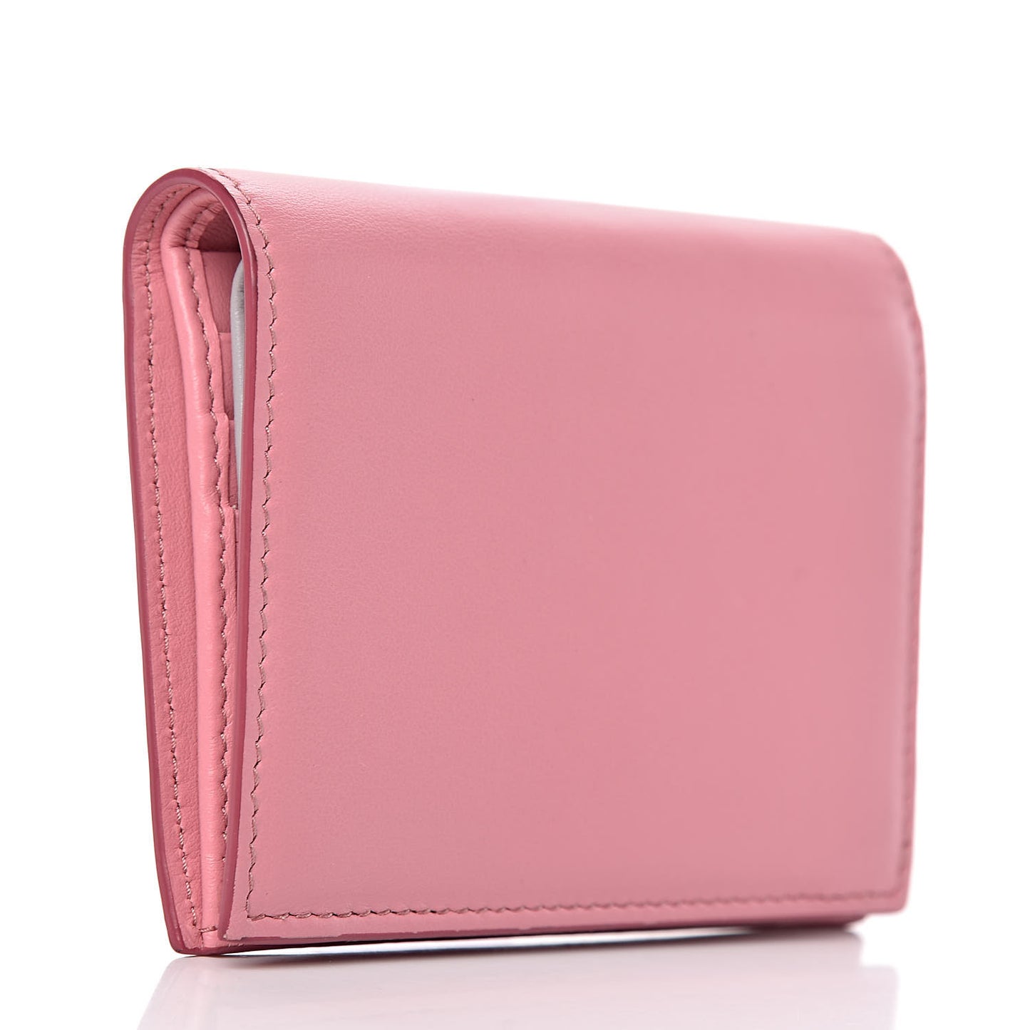 Soft Calfskin Mini Bow Wallet Petalo Granito
