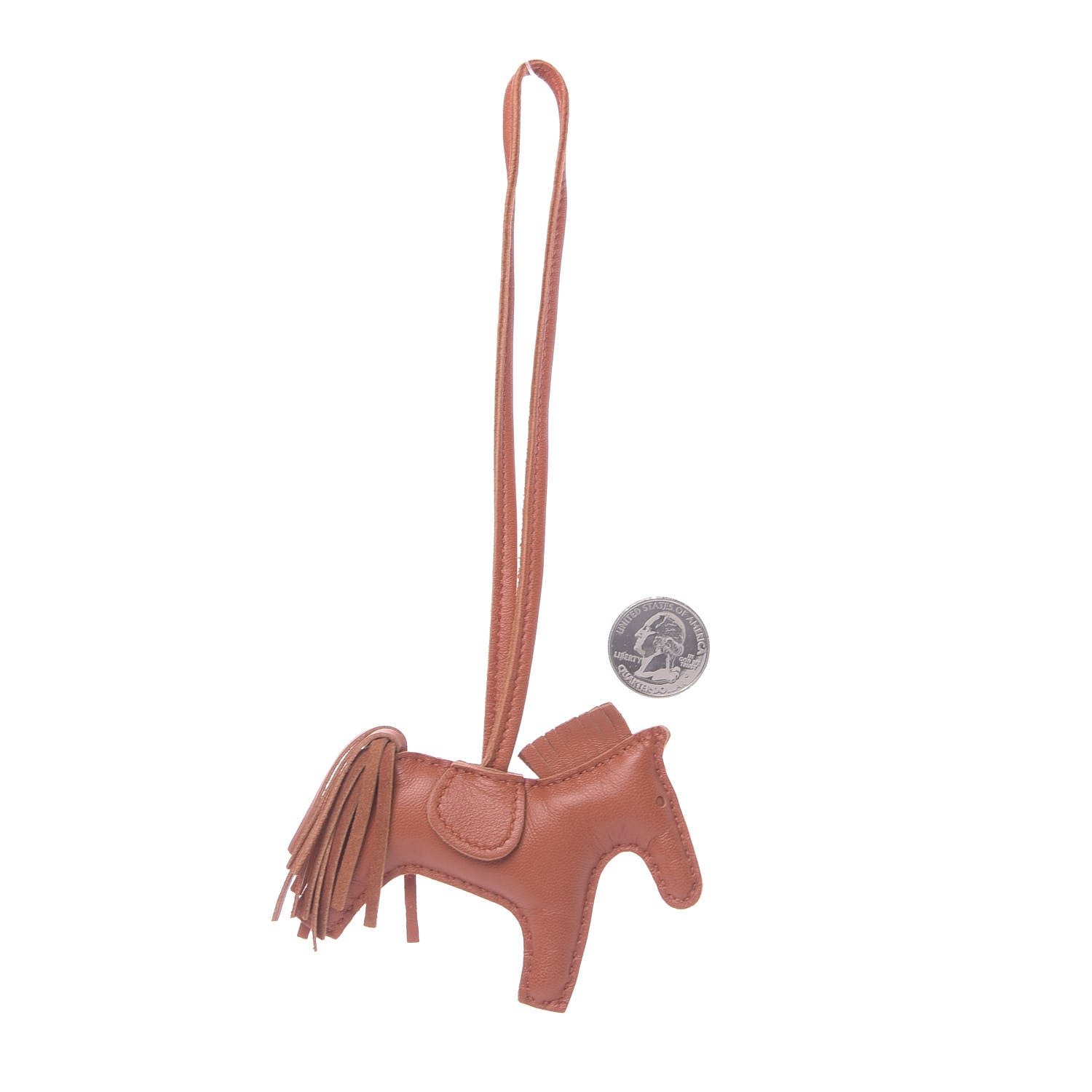 Hermes Milo Lambskin Grigri Rodeo Horse Bag Charm PM Cornaline 2 of 5