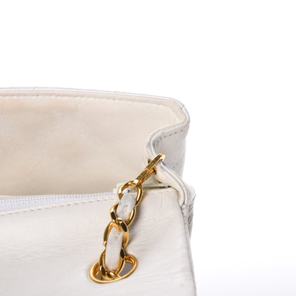 Chanel Lambskin Quilted Mini Square Flap White 9 of 13