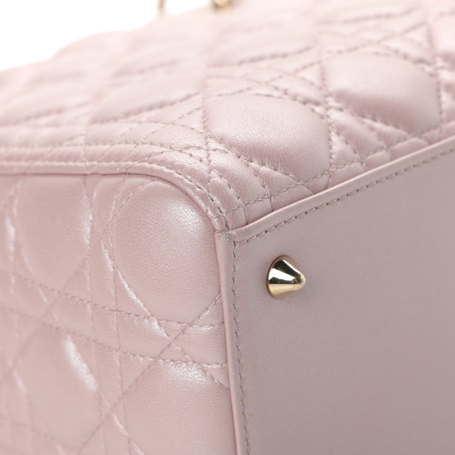 Christian Dior Pearly Lambskin Cannage Medium Lady Dior Lotus 12 of 16