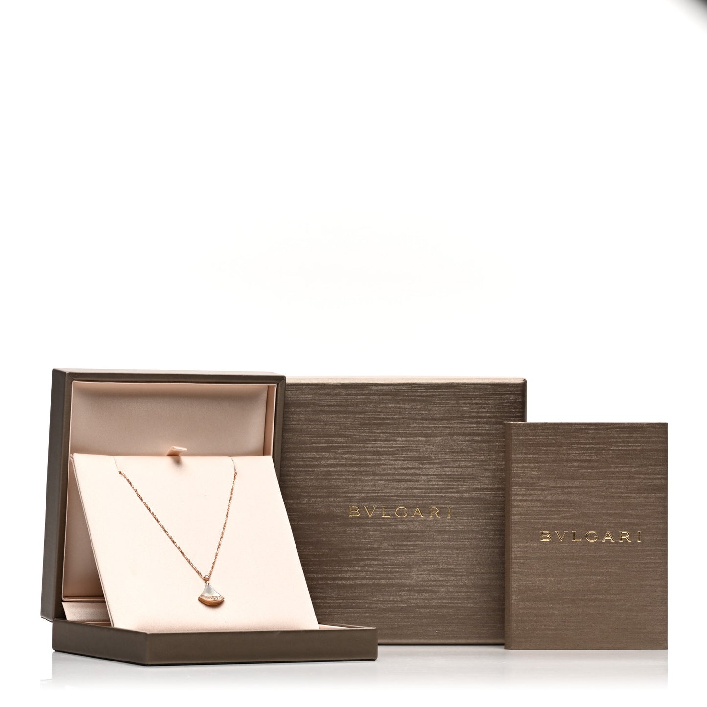 18K Rose Gold Diamond Mother of Pearl Divas' Dream Pave Pendant Necklace