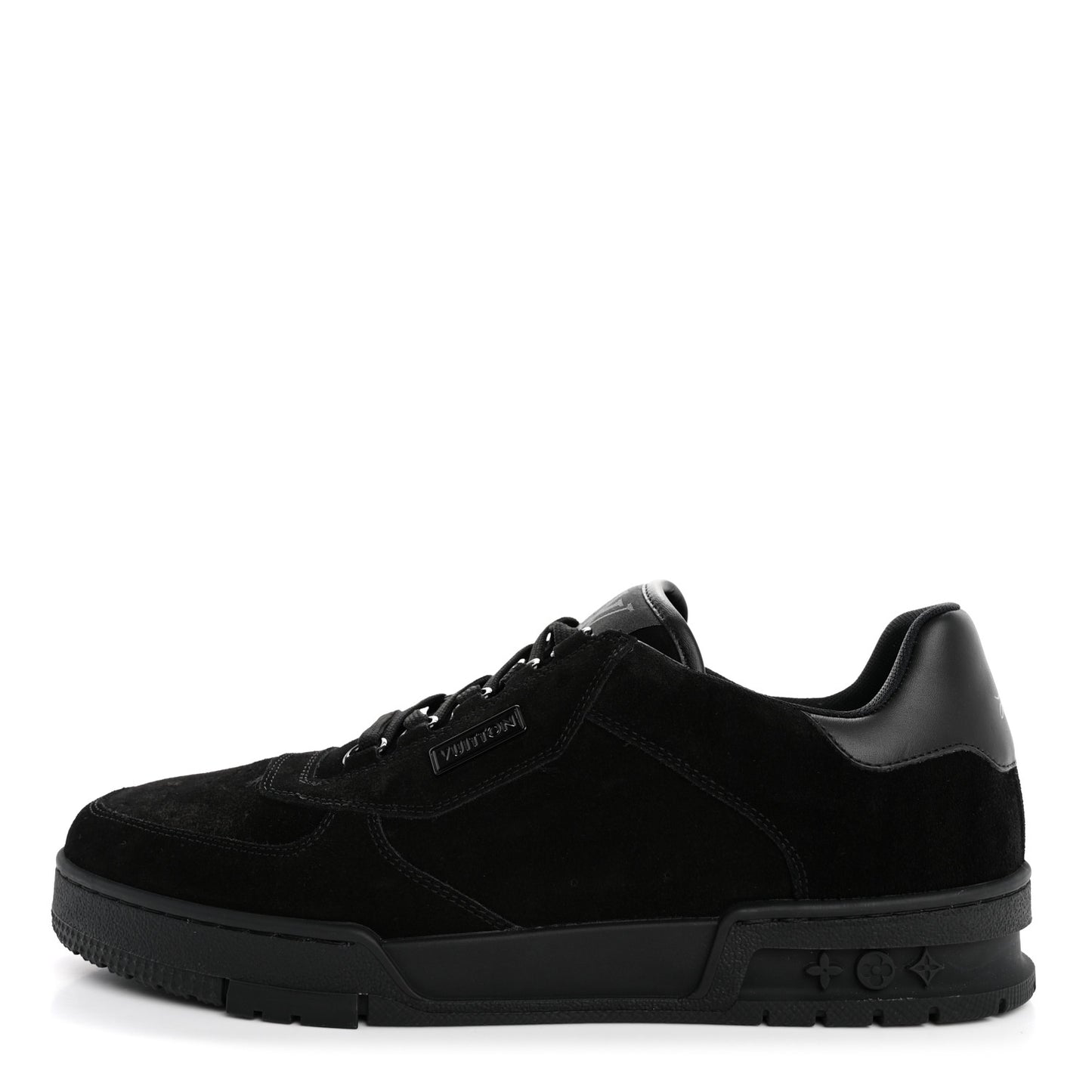 Suede Mens LV Trainer Sneakers 9 Black