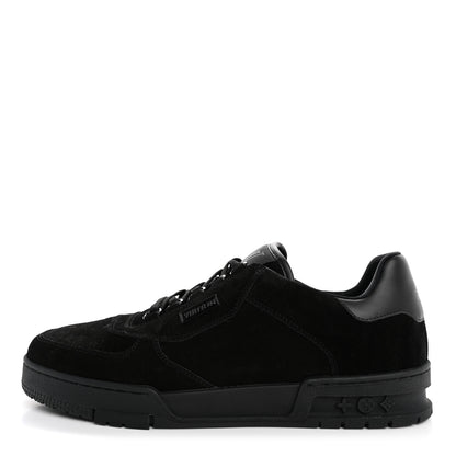Louis Vuitton Suede Mens LV Trainer Sneakers 9 Black 1 of 14