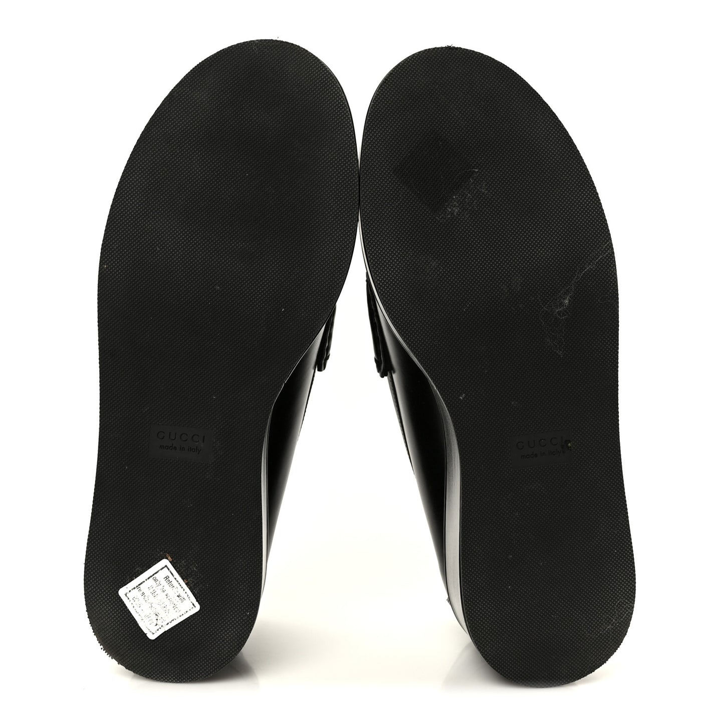 Kama Calfskin Horsebit Womens Wedge Platform Loafers 37.5 Black