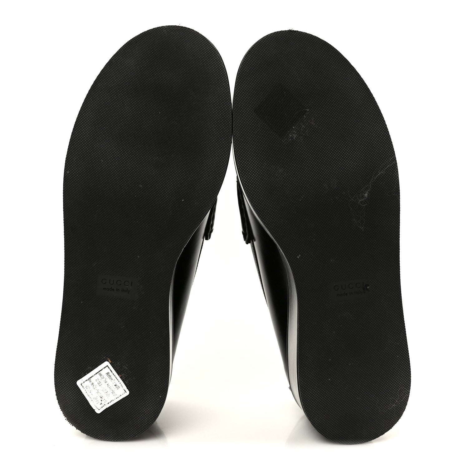 Gucci Kama Calfskin Horsebit Womens Wedge Platform Loafers 37.5 Black 6 of 11