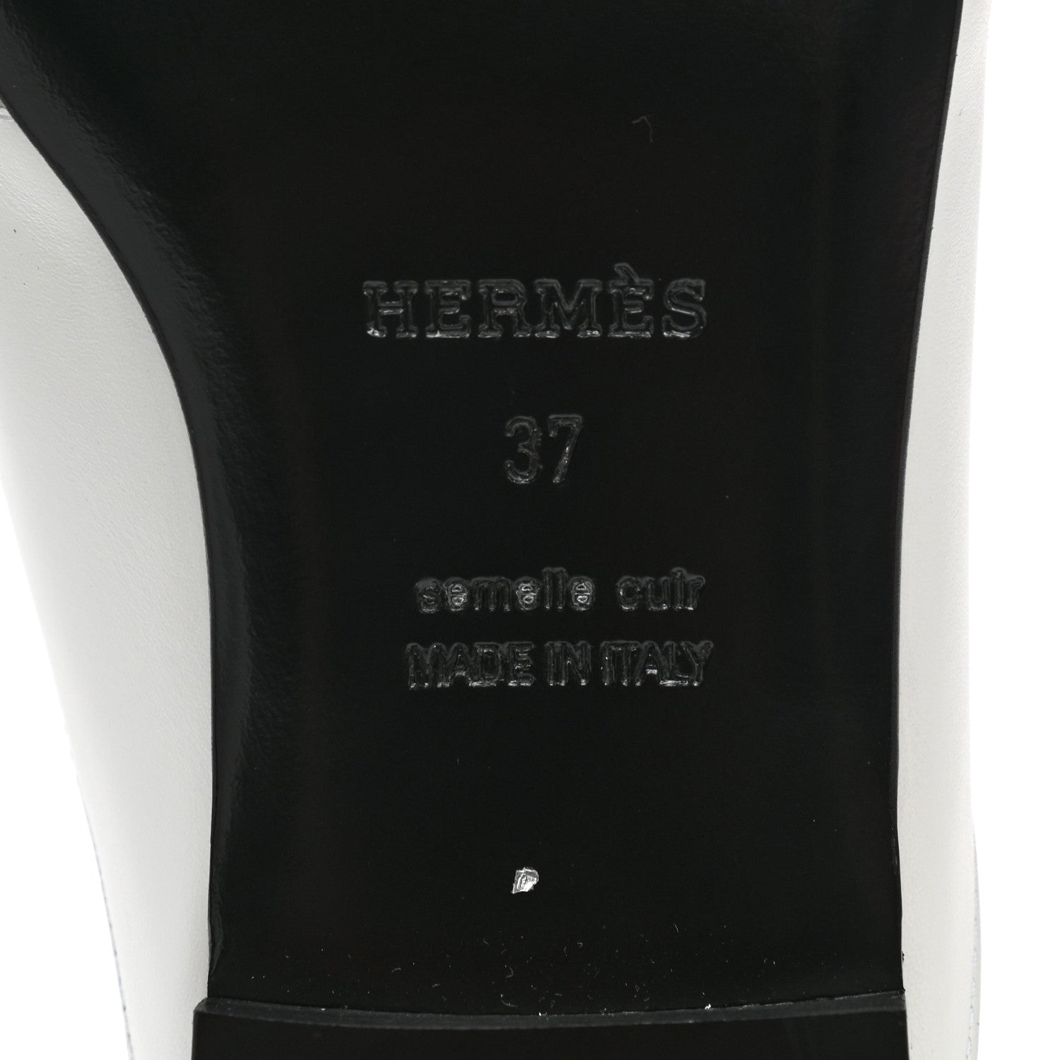 Hermes Calfskin Womens Op'H Catena Mules 37 White 6 of 9