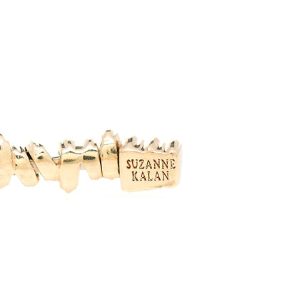 Suzanne Kalan 18K Yellow Gold Diamond Fireworks Classic Baguette Bangle Bracelet 3 of 4