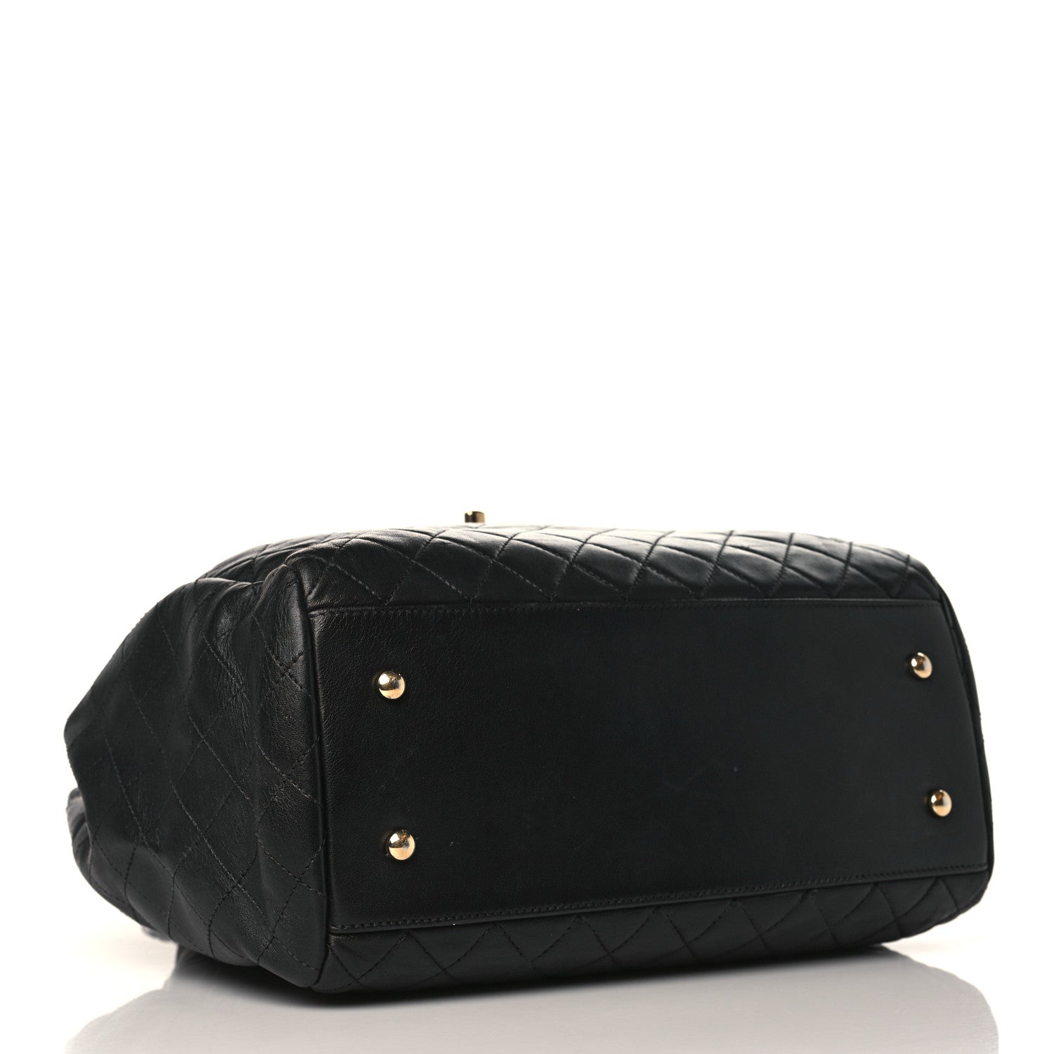Chanel Lambskin Quilted Large Drawstring Bag Black 4 of 9